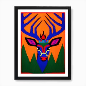 Flaming Deer Art Print