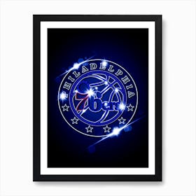 Philadelphia 76ers Neon Art Print