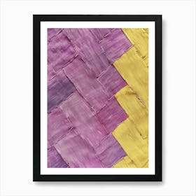 Purple And Yellow Woven Basket Art Print