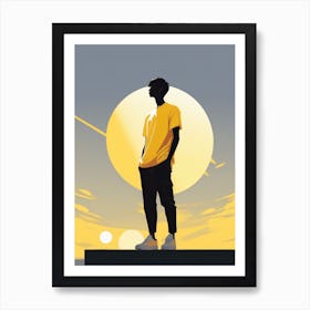 Moonlight Watcher Silhouette Art Print