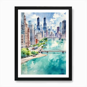 Chicago Skyline Canvas Print Poster