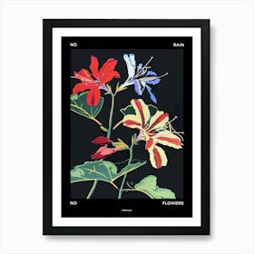 No Rain No Flowers Poster Geranium 3 Art Print