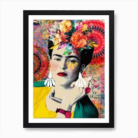 Frida Collage Portrait Poster