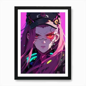 Anime Girl With Pink Hair Art Print