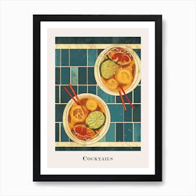 Cocktails Tiled Poster 2 Art Print