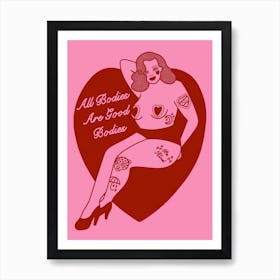 All Bodies Are Good Bodies Curvy Pin Up Girl Art Print