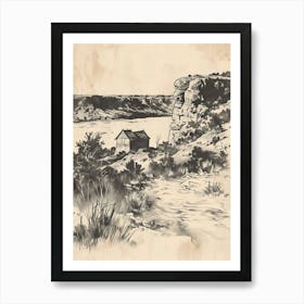 Duotone Illustration Mount Bonnell Austin Texas 3 Poster