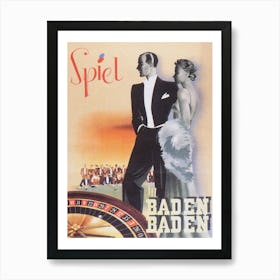 Baden Baden Germany Casino Vintage Poster Art Print