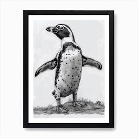 African Penguin Standing On Tiptoes 4 Art Print