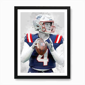 Bailey Zappe New England Patriots Art Print