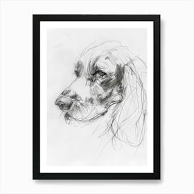 Cocker Spaniel Dog Charcoal Line 3 Art Print