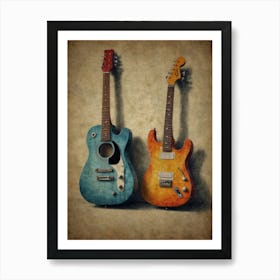 Two Electric Guitars Art Print