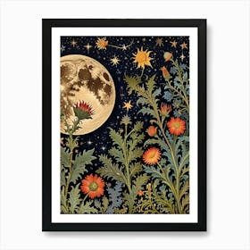 William Morris Moon And Flowers 7 Art Print