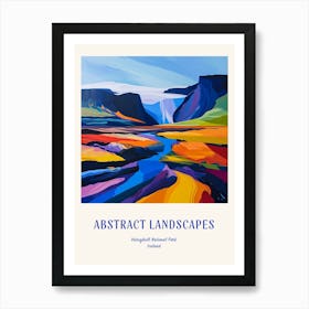 Colourful Abstract Vatnajkull National Park Iceland 1 Poster Blue Art Print