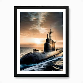 Submarine In The Ocean -Reimagined 13 Art Print