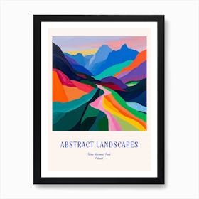 Colourful Abstract Tatra National Park Poland 4 Poster Blue Art Print