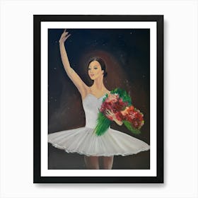 Ballerina With Flowers Art Print