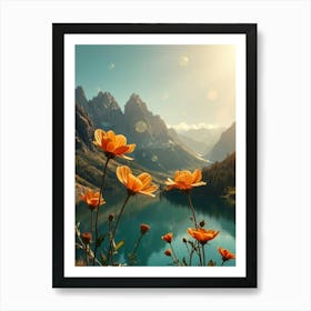 Flowers In The Mountains Poster