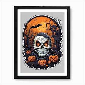 Halloween Skull Art Print