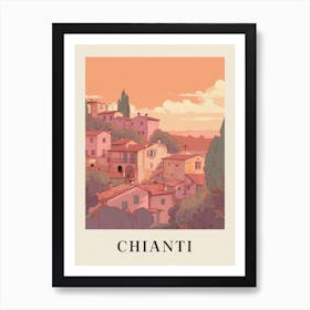 Chianti Vintage Pink Italy Poster Art Print