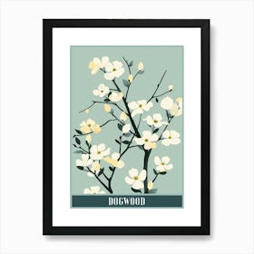 Dogwood Tree Flat Illustration 3 Poster Art Print