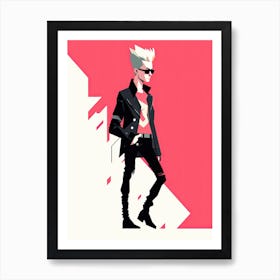 Minimalist Pink Punk Rock Art Print