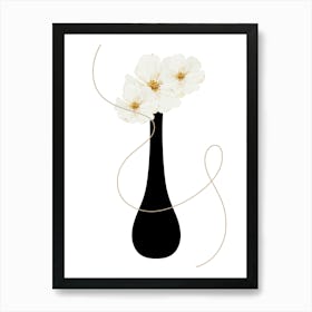 White Flowers In A Vase Art Print