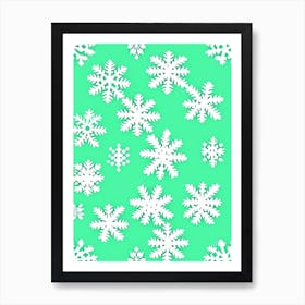 Irregular Snowflakes, Snowflakes, Kids Illustration 3 Art Print