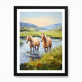 Horses Painting In County Kerry, Ireland 4 Art Print