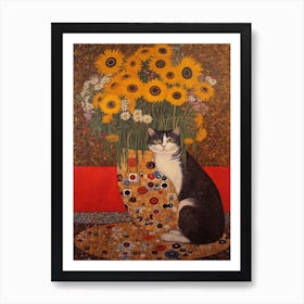 Queen With A Cat 2 Art Nouveau Klimt Style Art Print