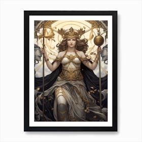 Athena Black And Gold Art Print