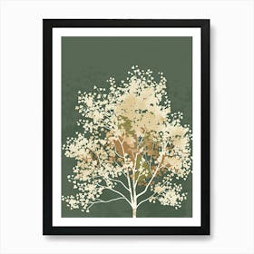 Sycamore Tree Minimal Japandi Illustration 2 Art Print