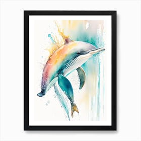 Pantropical Spotted Dolphin Storybook Watercolour  (2) Art Print