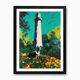 A Painting Of A Cat In Brooklyn Botanic Garden, Usa In The Style Of Pop Art 03 Art Print