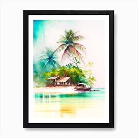 San Blas Islands Panama Watercolour Pastel Tropical Destination Art Print