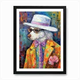 Tailored Tuxedo Pooch; Dog Couture In Oil Art Print