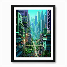 Hong Kong Pixel Art 4 Art Print