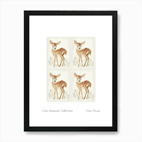 Cute Animals Collection Deer Fawn 2 Art Print