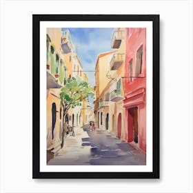 Bari, Italy Watercolour Streets 3 Art Print