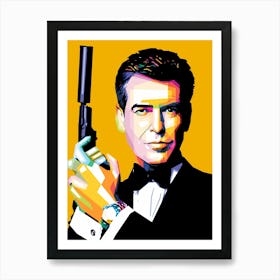 Pierce Brosnan in wpap Art Print