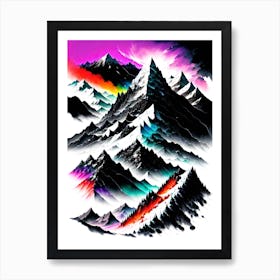 Rainbow Mountains Art Print