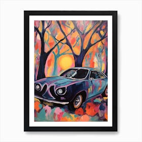 Pontiac Firebird Vintage Car Matisse Style Drawing Colourful 0 Art Print