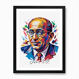 Jonas Salk 02 Portrait WPAP Pop Art Art Print