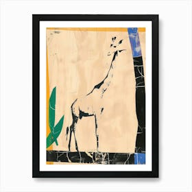 Giraffe 1 Cut Out Collage Art Print