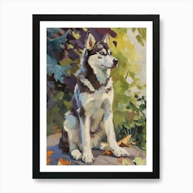 Siberian Husky Acrylic Painting 1 Art Print