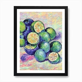 Lime Vintage Sketch Fruit Art Print