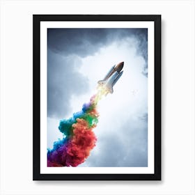 Spacecraft Launch Color Bomb Art Print