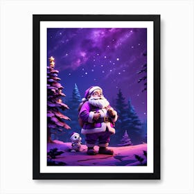 Santa Claus In The Forest 1 Art Print