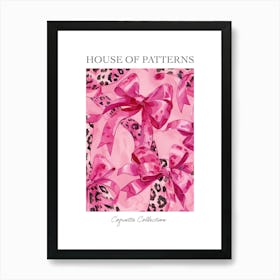 Pink Animal Print Bow Pattern Poster Art Print