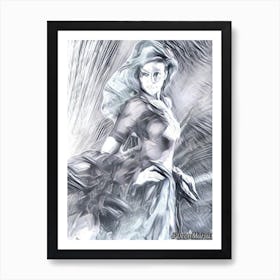 Woman In Black And White 1 Art Print